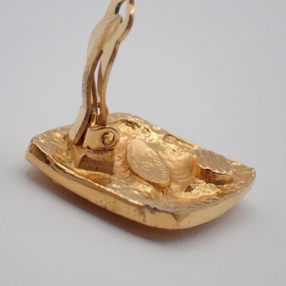 CHANEL CC Logo Diamond Shape Earrings Clip-On Gold GHW France 34KP109 - Picture 11 of 11